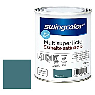 swingcolor Esmalte de color Multisuperficie (Agua marina, 750 ml, Satinado)