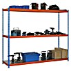 Simonrack Simonforte Estantería para cargas pesadas Metal (Al x An x Pr: 200 x 210 x 60 cm, Capacidad de carga por balda: 600 kg, Número de baldas: 3 ud., Inserción, Azul/Naranja) | BAUHAUS