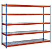Simonrack Simonforte Estantería para cargas pesadas Metal (Al x An x Pr: 200 x 210 x 90 cm, Capacidad de carga por balda: 400 kg, Número de baldas: 5 ud., Inserción, Azul/Naranja) | BAUHAUS