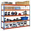 Simonrack Simonforte Estantería para cargas pesadas Metal (Al x An x Pr: 200 x 210 x 90 cm, Capacidad de carga por balda: 400 kg, Número de baldas: 5 ud., Inserción, Azul/Naranja) | BAUHAUS