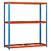 Simonrack Simonforte Estantería para cargas pesadas Chipboard (Al x An x Pr: 200 x 210 x 75 cm, Capacidad de carga por balda: 400 kg, Número de baldas: 3 ud., Inserción, Azul/Naranja) | BAUHAUS