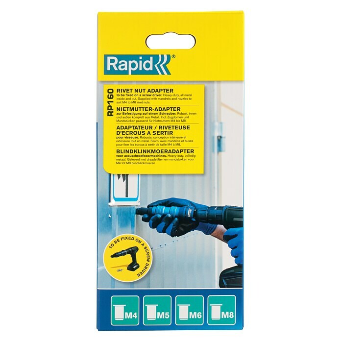 Rapid Adapter voor blindklinkmoeren RP160 (Geschikt voor: Accuschroevendraaiers/boormachines) | BAUHAUS