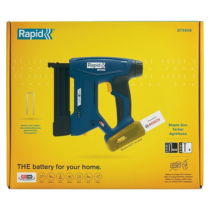 Rapid Power for All 18V Accutacker BTX606 (18 V, Excl. accu, Nietdiepte: 12 mm - 25 mm) | BAUHAUS