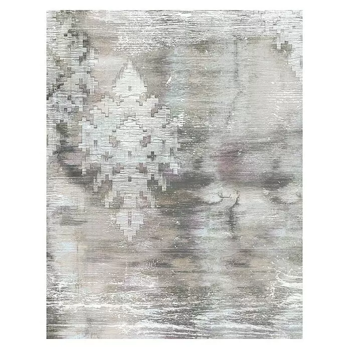 Marburg Smart Art Gallery Fototapete Shabby Chic - B x H: 2,65 x 3,4 m, Vlies, Version II - Grau - Distressed abstrakte Textur mit verblasstem geometrischem Mosaikmuster in gedeckten Grau-, Weiß- und dezenten Violetttönen.