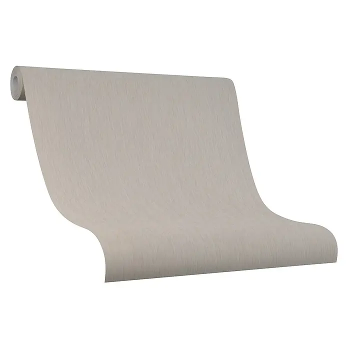 Marburg Modernista Vliestapete - Beige, Uni, 10,05 x 0,53 m - Nahaufnahme einer Rolle stilvoller, cremefarbener Tapete mit subtiler Textur, die sich perfekt für eine elegante Raumgestaltung eignet.