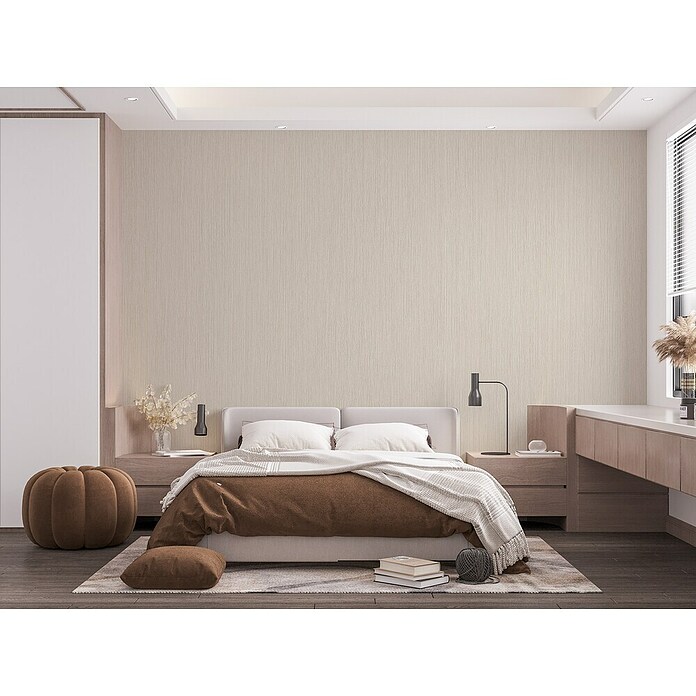 Marburg Modernista Vliestapete (Beige, Uni, 10,05 x 0,53 m) | BAUHAUS