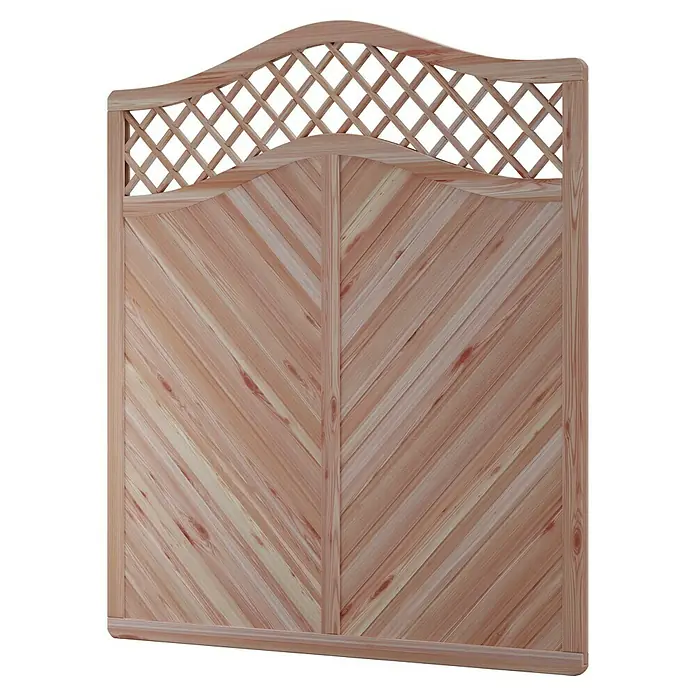 T & J Sichtschutzelement Classico Krone - B x H: 180 x 180 cm, Natur - Holztor mit Lattenmuster oben. Ideal als dekorativer Gartenzaun oder Sichtschutz.Natürliches Holzdesign.