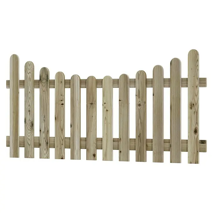 T & J Vorgartenzaun Heiko - B x H: 180 x 80 cm, Hellbraun - Holzzaun mit abgerundeten Latten. Ideal zur Gartengestaltung und als dekorativer Sichtschutz. Robuste Ausführung und natürliche Optik.