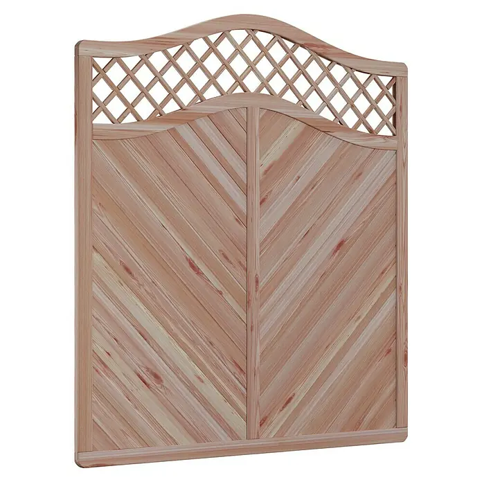 T & J Sichtschutzelement Classico Krone - B x H: 180 x 180 cm, Natur - Holzzaun mit Rautenmuster.