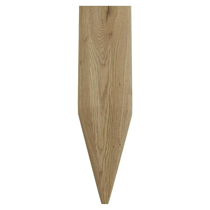 T & J Pfosten - 8 x 8 x 125 cm, Passend für: Jäger- und Staketenzaun, Braun - Spitzer Holzpfahl mit Maserung, ideal für rustikale Gartenzäune oder dekorative Akzente im Außenbereich. Naturprodukt mit einzigartiger Struktur.