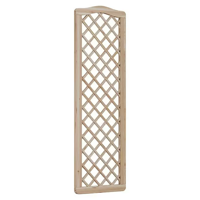 T & J Sichtschutzelement Classico Krone - B x H: 60 cm x 180 mm, Natur - Holzspalier aus Naturholz mit Rautenmuster und geschwungener Oberseite.