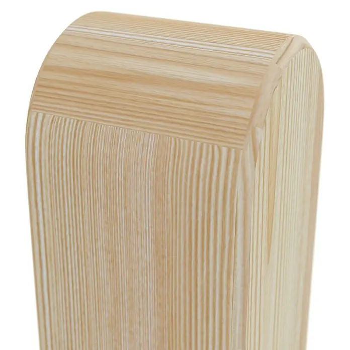 T & J Pfosten - 9 x 9 x 100 cm, Passend für: Classico, Aalborg, Antholt, Braun - Nahaufnahme eines stilvollen, hellen Holzblocks mit sichtbarer Maserung, ideal für minimalistische Dekoration und natürliche Akzente.
