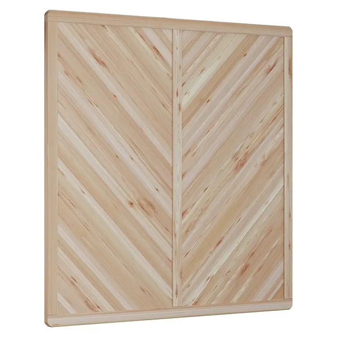 T & J Sichtschutzelement Classico - B x H: 180 x 180 cm, Natur - Holzpaneel mit Fischgrätmuster und schlichtem Rahmen. Natürliche Holzmaserung verleiht Wärme und Textur, ideal für Akzentwände oder Möbelverkleidungen.
