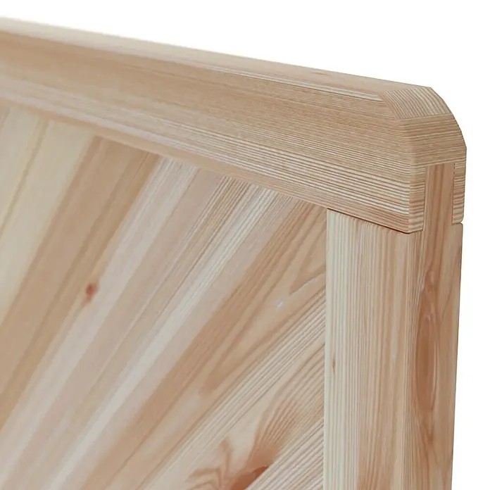 T & J Sichtschutzelement Classico - B x H: 180 x 180 cm, Natur - Nahaufnahme eines Holzmöbelstücks, das die Maserung und die Tischlerarbeiten des hellen Holzes hervorhebt.