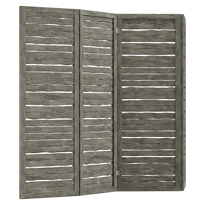 T & J Sichtschutzelement Esmaralda - B x H: 240 x 160 cm, Naturmaterialien, Braun - Holz-Raumteiler mit drei Paneelen, ideal zur Dekoration und Abgrenzung von Bereichen. Rustikaler Stil für ein warmes Ambiente.