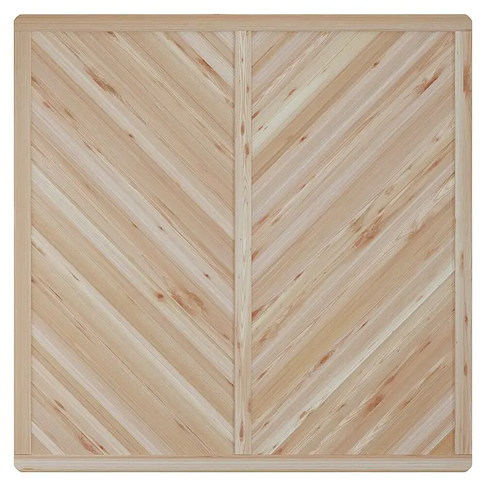 T & J Sichtschutzelement Classico - B x H: 180 x 180 cm, Natur - Quadratische Holzplatte mit Fischgrätenmuster, ideal für rustikale Möbel oder Wandverkleidungen. Natürliche Holzmaserung sorgt für Wärme.