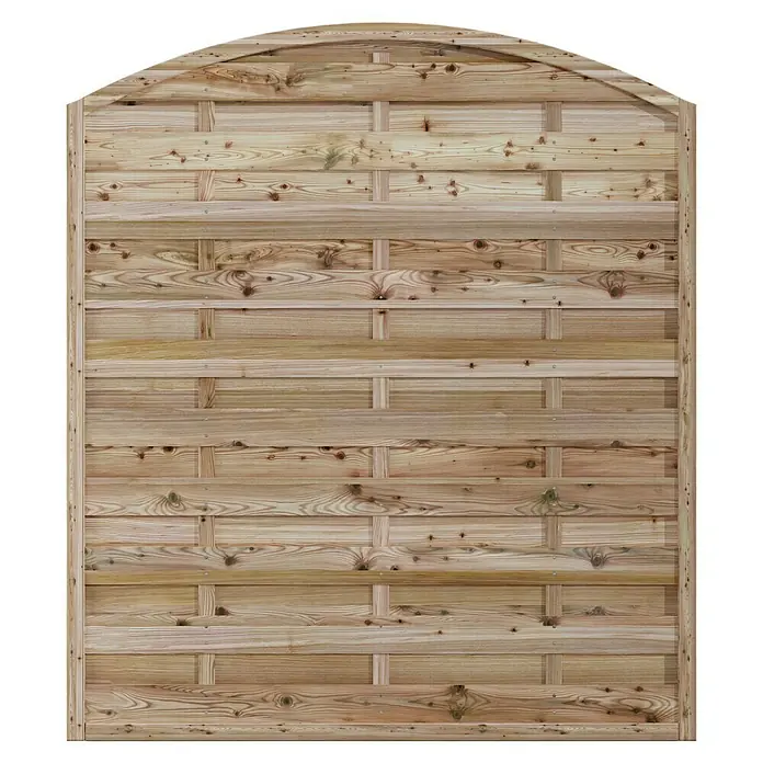 T & J Sichtschutzelement Maxi - B x H: 150 x 180 cm, Grün - Ein stabiler Holzzaun mit einer abgerundeten Oberseite, ideal für den Garten- und Landschaftsbau. Natürliche Holzmaserung sorgt für eine ansprechende Optik.