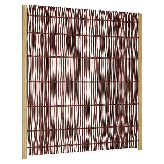 T & J Sichtschutzelement Fuego - 180 x 180 cm, Braun - Braun gefärbter Weidezaun mit hellen Holzpfosten an den Seiten. Sichtschutz für den Garten oder die Terrasse.