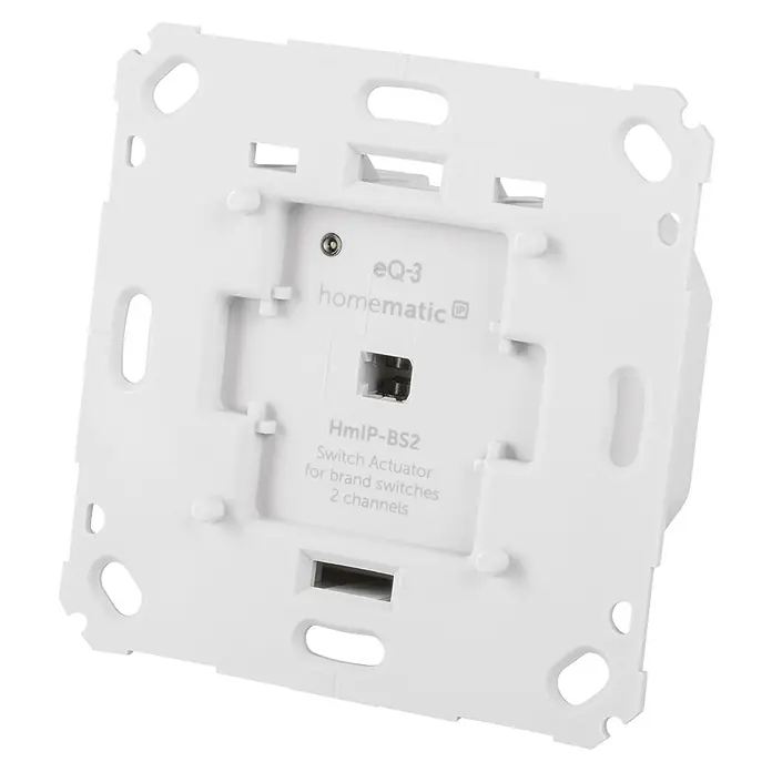 Homematic IP Funk-Lichtschalter Schaltaktor HmIP-BS2 - Unterputz, 37 x 71 x 71 mm - Ein Homematic IP Schaltaktor HmIP-BS2 für Markenschalter, ermöglicht die Steuerung von zwei Kanälen.