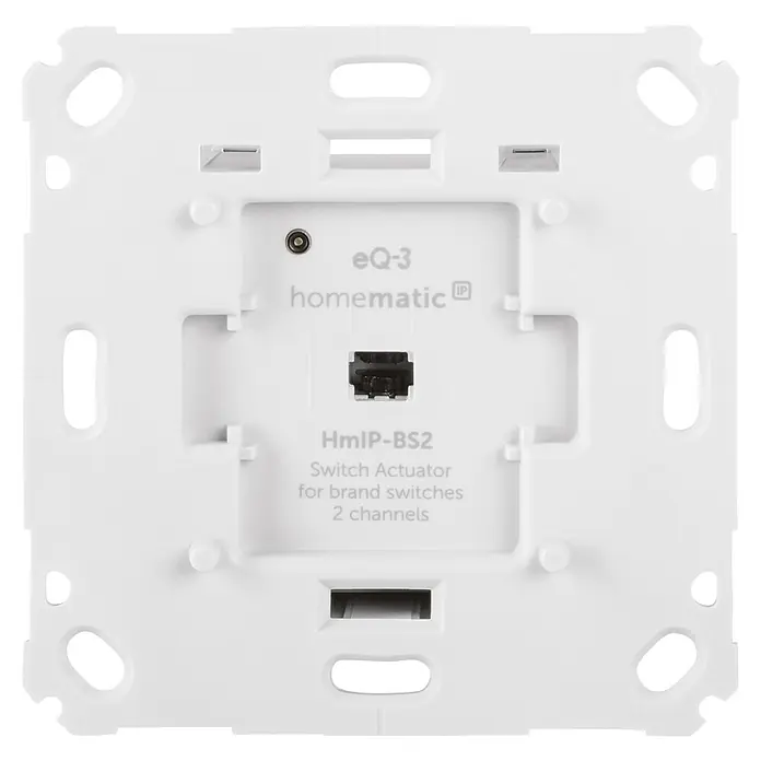 Homematic IP Funk-Lichtschalter Schaltaktor HmIP-BS2 - Unterputz, 37 x 71 x 71 mm - EQ-3 Homematic IP Schaltaktor für Markenschalter mit 2 Kanälen. Kompaktes Design, ideal für die Integration in bestehende Schalterserien.