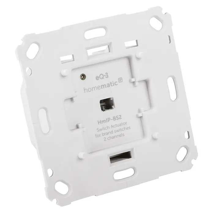 Homematic IP Funk-Lichtschalter Schaltaktor HmIP-BS2 - Unterputz, 37 x 71 x 71 mm - Ein Homematic IP Schaltaktor für Markenschalter mit 2 Kanälen, ermöglicht intelligente Steuerung.