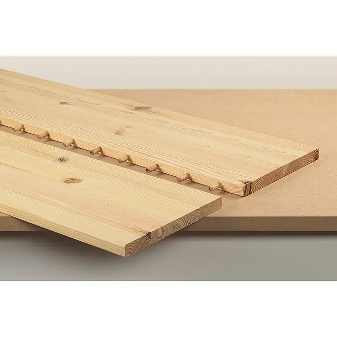 Wolfcraft Holzdübel - Ø x L: 10 x 40 mm, 30 Stk. - Holzstücke verbunden durch eine Dübelverbindung, die die Stabilität und Haltbarkeit der Konstruktion erhöht.