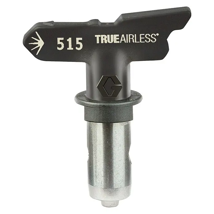 Graco Magnum Boquilla de pulverización True Airless 515 - Específico para: Sistemas de pulverización Graco - Primer plano de una boquilla de pulverización TrueAirless 515, ideal para aplicaciones de pintura precisas y acabados finos.