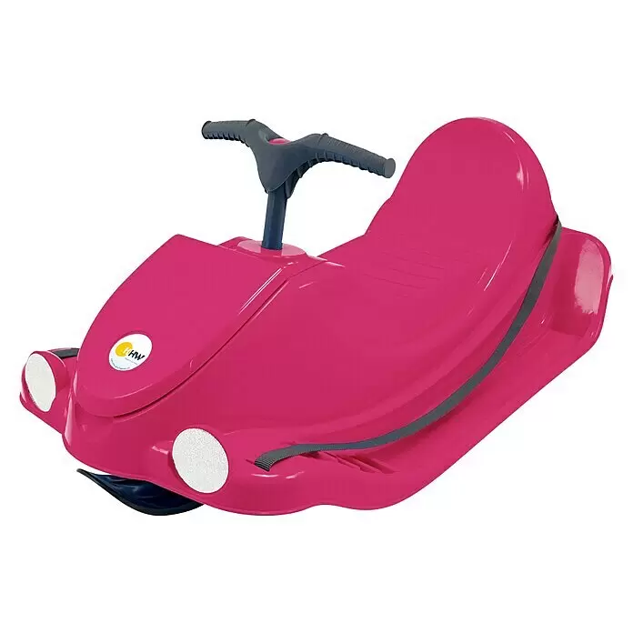 KHW Schlitten Snow Quad - L x B: 91 x 48 cm, Belastbarkeit: 30 kg, Kunststoff, Pink - Diagonale Ansicht