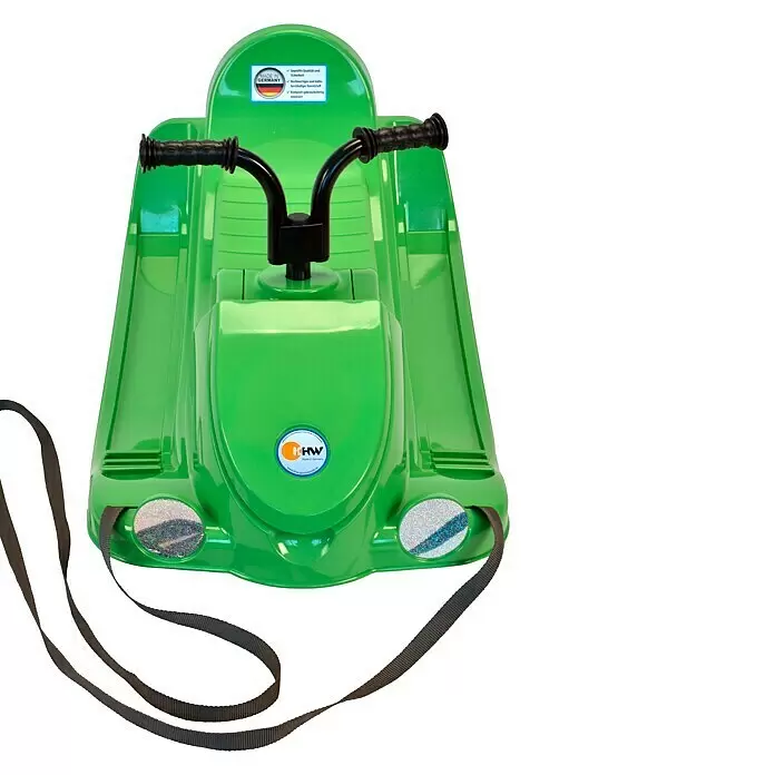 KHW Schlitten Snow Quad - L x B: 91 x 48 cm, Belastbarkeit: 30 kg, Kunststoff, Grün - Vorderansicht