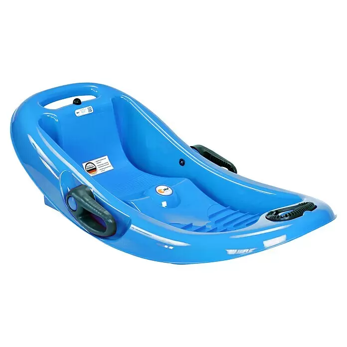 KHW Schlitten Snow Flipper - L x B: 98,5 x 51 cm, Belastbarkeit: 70 kg, Kunststoff, Eisblau - Diagonale Ansicht