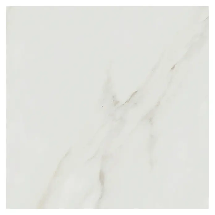 Feinsteinzeugfliese Calacatta Africa - 80 x 80 cm, Weiß, Glänzend - Elegante weiße Marmorfliese mit zarten grauen Adern, perfekt für stilvolle Innenräume.