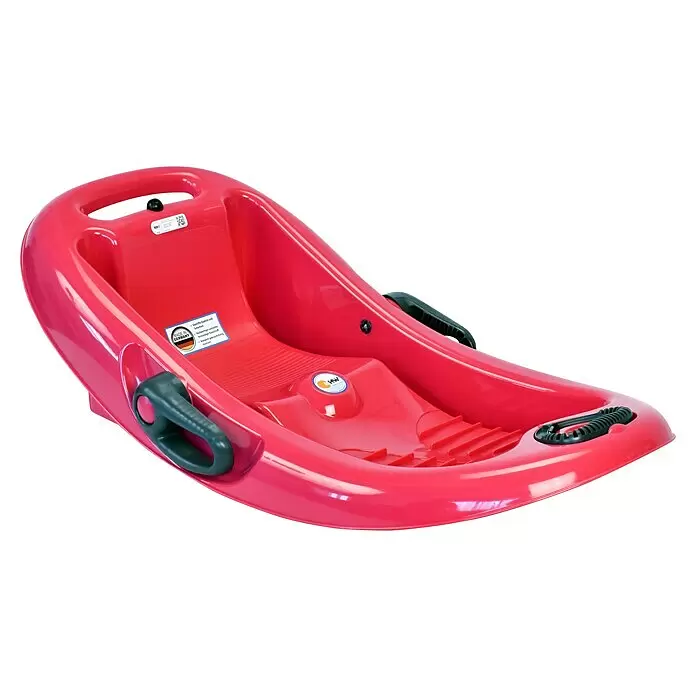KHW Schlitten Snow Flipper - L x B: 98,5 x 51 cm, Belastbarkeit: 70 kg, Kunststoff, Anthrazit - Diagonale Ansicht