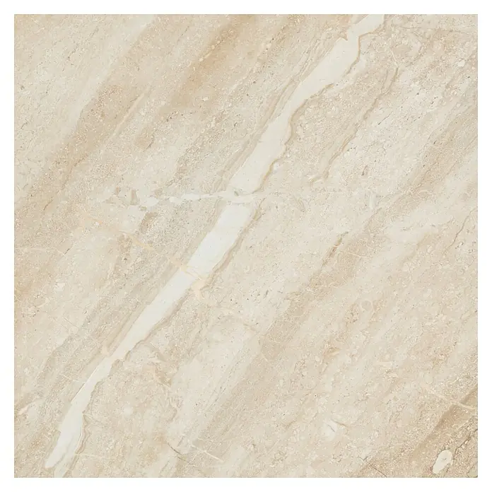 Feinsteinzeugfliese Breccia Diano - 80 x 80 cm, Beige, Glänzend - Beiger Marmorfliese mit subtilen Maserungen, die eine elegante und natürliche Ästhetik verleiht. Ideal für stilvolle Boden- und Wandgestaltungen.