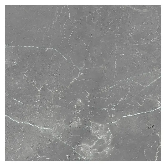 Feinsteinzeugfliese Amani Marble Light - 80 x 80 cm, Grau, Glänzend - Graue Marmorfliese mit feinen, weißen Adern für ein elegantes und modernes Design. Ideal für Innen- und Außenbereiche.