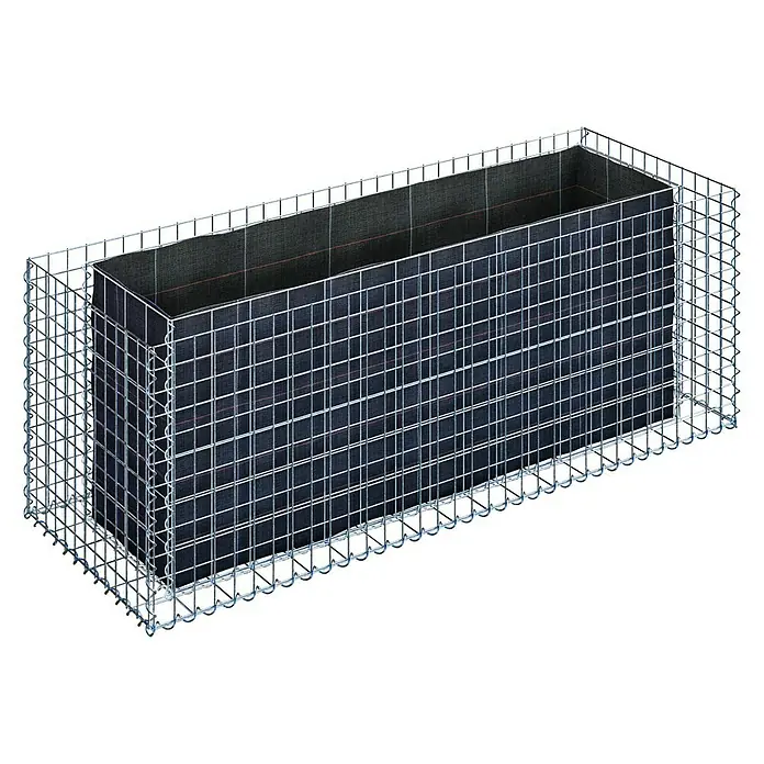 Gabiona Hochbeet MW 5x5 - 170 x 60 x 60 cm - Gabionen-Pflanzkasten im rechteckigen Design. Die Metallkonstruktion ist robust und langlebig für den Garten.