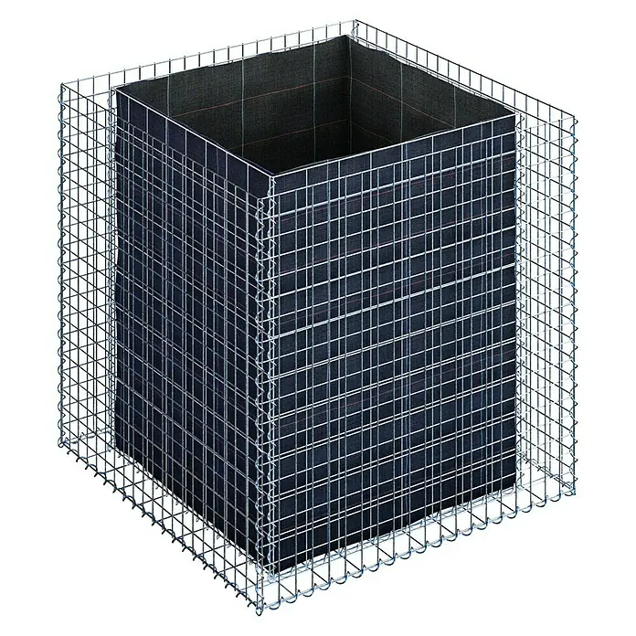Gabiona Gabionen-Hochbeet MW 5x5 - 100 x 100 x 100 cm - Produktansicht eines Gabionenkorbs mit quadratischem Design, ideal für den Garten- und Landschaftsbau.