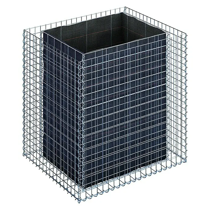 Gabiona Hochbeet MW 5x5 - 100 x 80 x 100 cm - Quadratischer Gabionen-Pflanzkübel mit einem Einsatz, ideal für Gärten und Terrassen. Die robuste Konstruktion sorgt für Langlebigkeit.