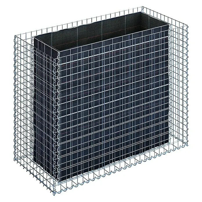 Gabiona Hochbeet MW 5x5 - 130 x 60 x 100 cm - Ein Gabionen-Pflanzkasten mit einem Drahtgitter, das ein robustes und stilvolles Design für den Garten bietet.