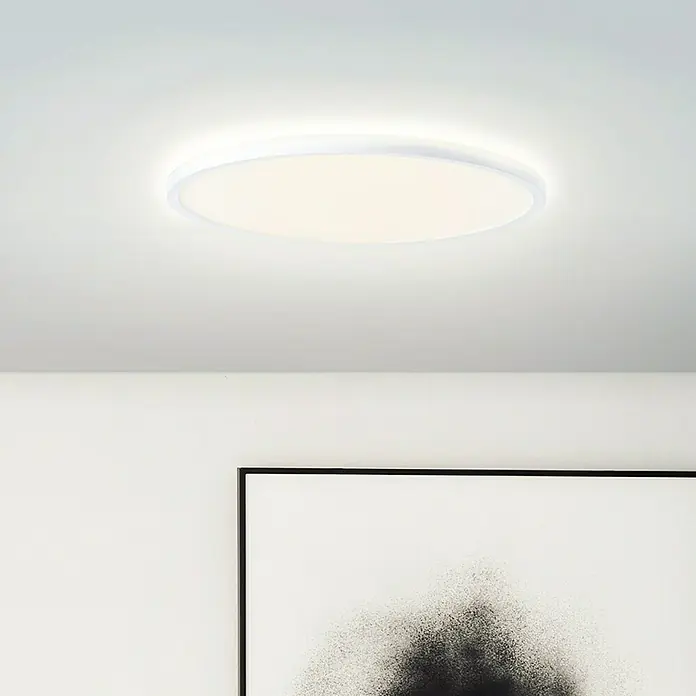 Brilliant LED-Deckenleuchte Tanida - 23 W, L x B x H: 42 x 42 x 2,6 cm, Weiß, RGBW, Rund - Deckenleuchte mit runder Form und hellem Licht, die eine moderne und elegante Atmosphäre in den Raum bringt.