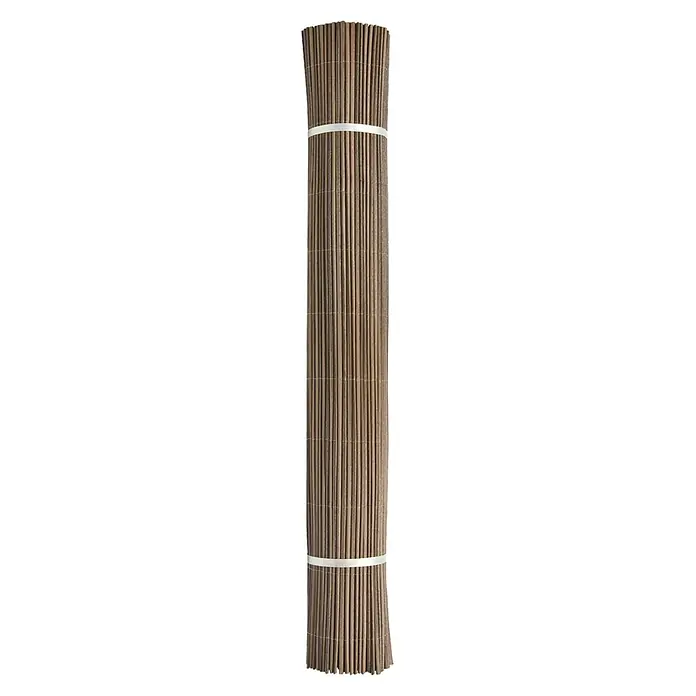 Nortene Ocultación de mimbre Fency Wick - L x Al: 3 x 2 m, Plástico, Marrón castaño - Un manojo de cañas de bambú, atadas con cintas blancas, se presenta en esta imagen. Ideal para jardín y decoración.