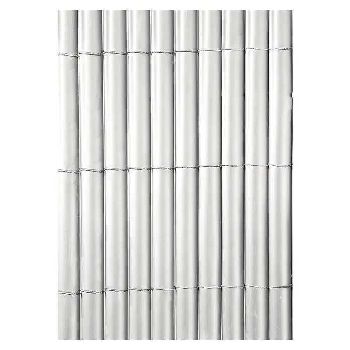 Nortene Ocultación Cañizo Plasticane Semi-oval - Blanco, L x Al: 3 x 1 m - Una foto de pantalla de privacidad hecha de plástico gris. La alfombra está conectada por cable y ofrece privacidad y protección en áreas exteriores.