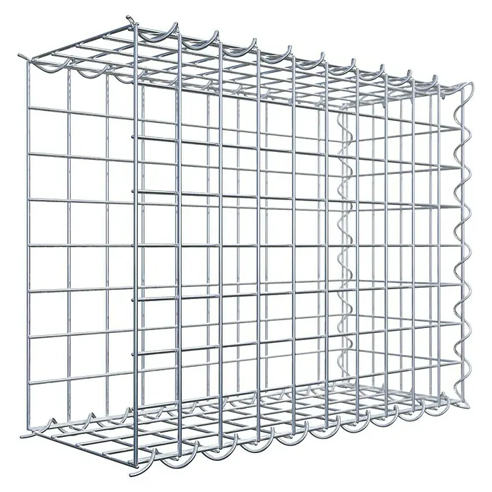 Gabiona Gabione Typ 2 - Zum Anbau in der Länge, 50 x 20 x 40 cm, Stahl, Maschenbreite: 50 mm, Maschenhöhe: 50 mm, Spirale - Ein Gabionenkorb aus verzinktem Drahtgeflecht, ideal für den Einsatz im Garten- und Landschaftsbau. Die robuste Konstruktion sorgt für Stabilität.