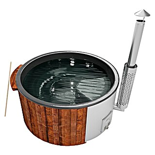 Holzklusiv Saphir 200 Hot Tub Basic Deluxe (220 cm, Thermoholz, Anthrazit, Max. Personenzahl: 8)