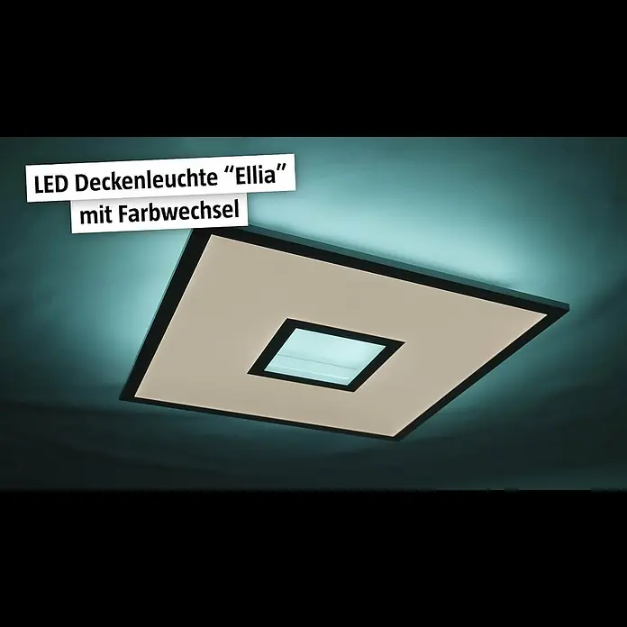 LED-Deckenleuchte Ellia - 24 W, L x B x H: 45 x 45 x 5 cm, Weiß, RGB - LED Deckenleuchte "Ellia"