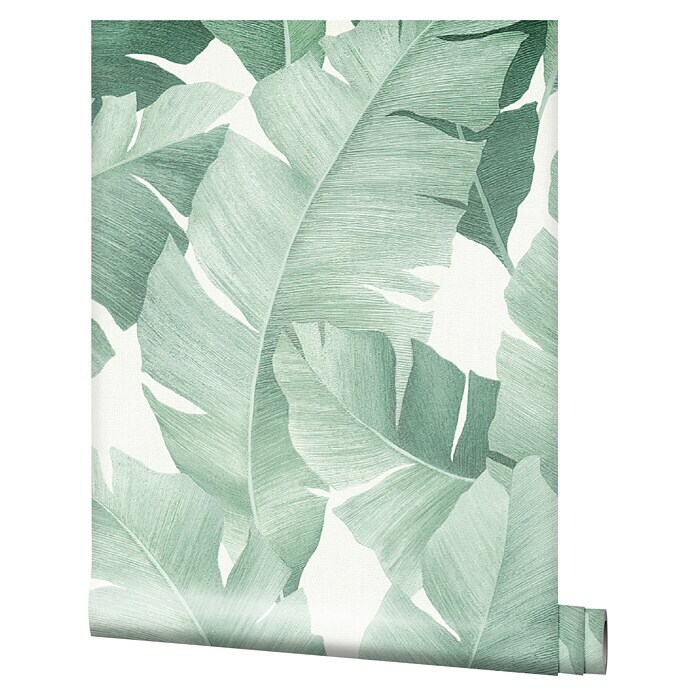 Marburg Avalon Vliestapete (Weiß-Grün, Floral, 10,05 x 0,53 m) | BAUHAUS