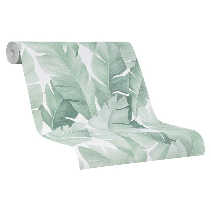 Marburg Avalon Vliestapete (Weiß-Grün, Floral, 10,05 x 0,53 m) | BAUHAUS