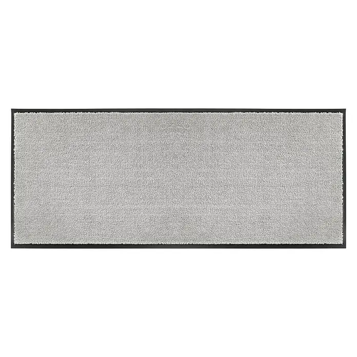 SCHÖNER WOHNEN-Kollektion Fußmatte Uni - Grau, 100 x 67 cm - Graue Fußmatte mit schwarzem Rand, ideal für den Eingangsbereich, um Schmutz und Feuchtigkeit zu stoppen. Praktisch und stilvoll.