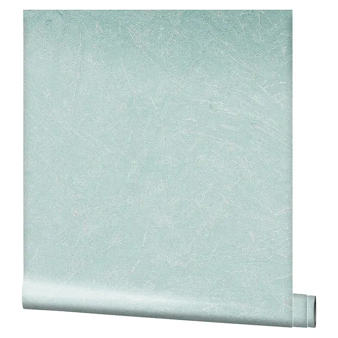 Marburg Vintage Deluxe Vliestapete - Grün-Pearl, Uni, 10,05 x 0,53 m - Ein Rollende Dekorations-Tapete in einem beruhigenden aquafarbenen Ton, ideal, um jedem Raum eine frische Note zu verleihen.