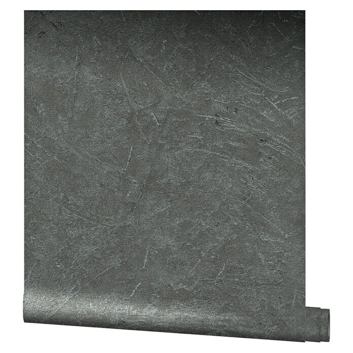 Marburg Vintage Deluxe Vliestapete (Anthrazit-Silber, Uni, 10,05 x 0,53 m) | BAUHAUS