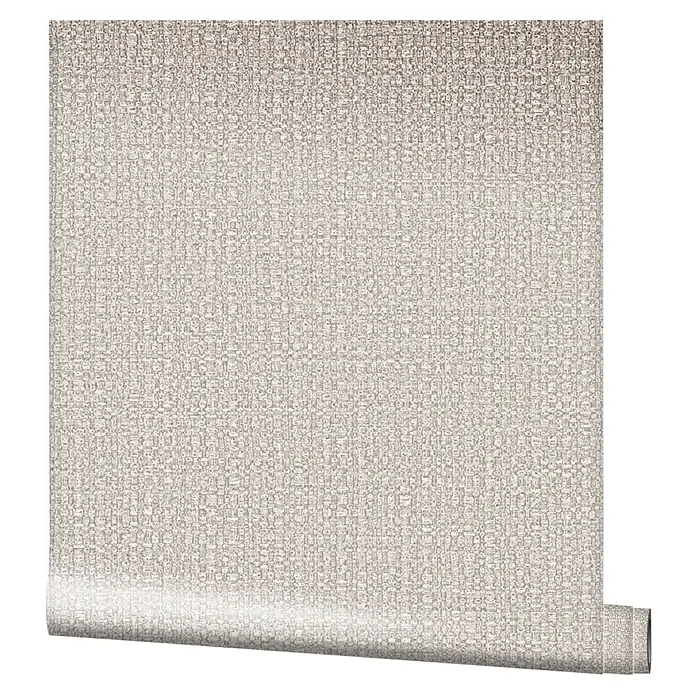 Marburg Vintage Deluxe Vliestapete Retro - Greige, Uni, 10,05 x 0,53 m - Nahaufnahme einer Rolle hochwertiger Tapete mit einem subtilen, strukturierten Muster in neutralen Farbtönen. Perfekt für stilvolle Wandgestaltungen.